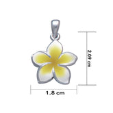 Plumeria - Hawaii National Flower Silver Large Pendant - DiveSilver Jewelry